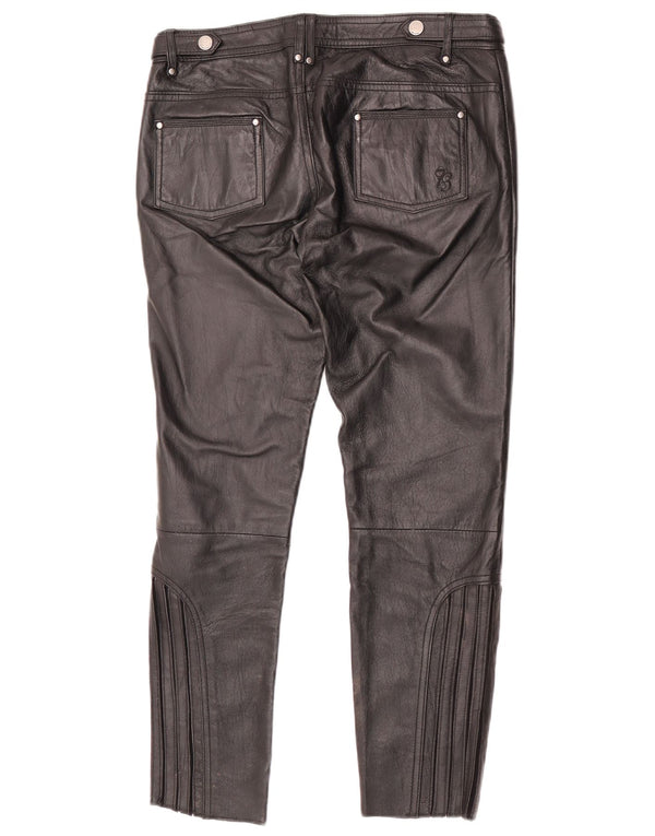 PEPE Jeans Calça feminina de couro slim W28 L27 couro preto