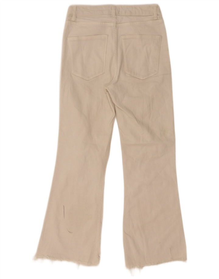 Calça jeans feminina Zara Bootcut EU 36 XS W26 L28 branco