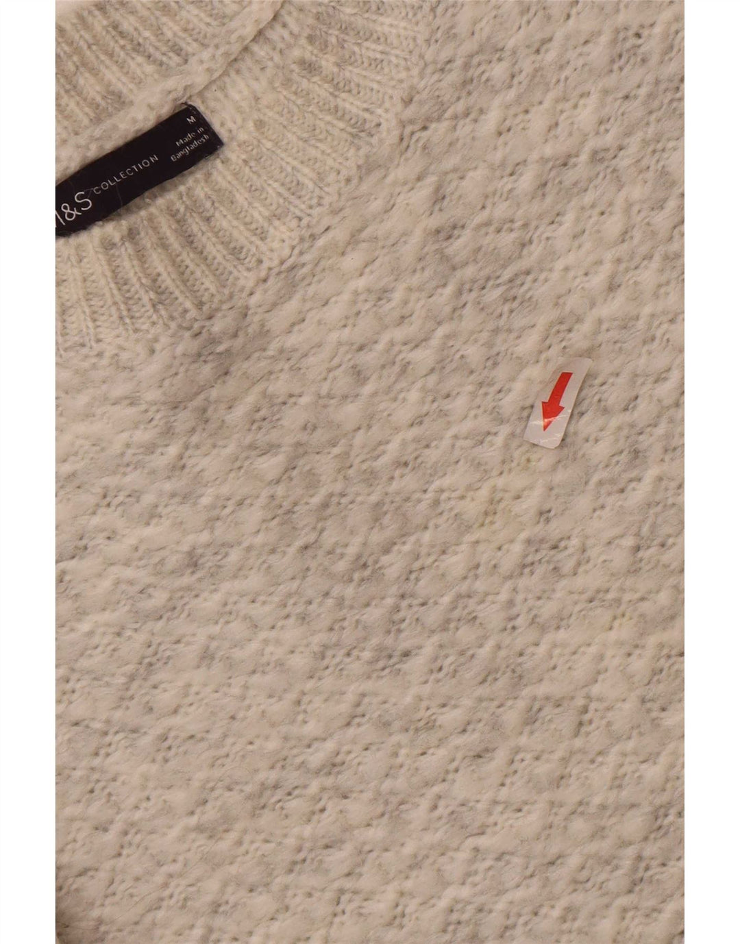 Suéter feminino Marks & Spencer com gola redonda Reino Unido 14 cinza médio acrílico