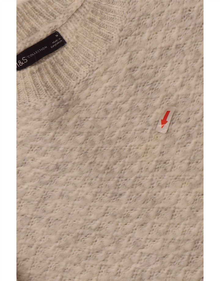 Suéter feminino Marks & Spencer com gola redonda Reino Unido 14 cinza médio acrílico