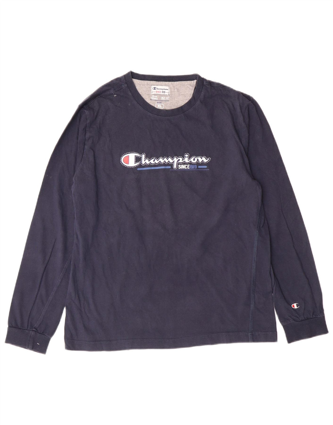Champion Boys Graphic Top Manga Comprida 13-14 Anos XL Azul Marinho Algodão