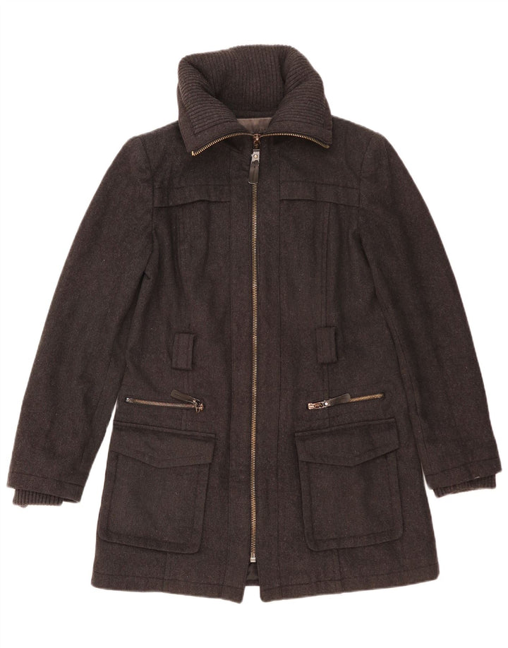 Sobretudo feminino ZARA UK 14 grande lã cinza