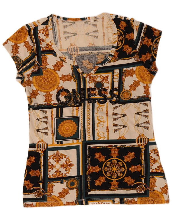Camiseta feminina Guess com estampa gráfica UK 12 média multicolorida