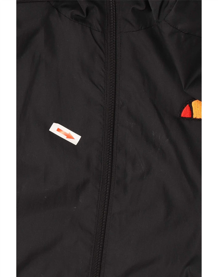 Jaqueta masculina Ellesse com capuz gráfico com capuz pequeno bloco colorido preto