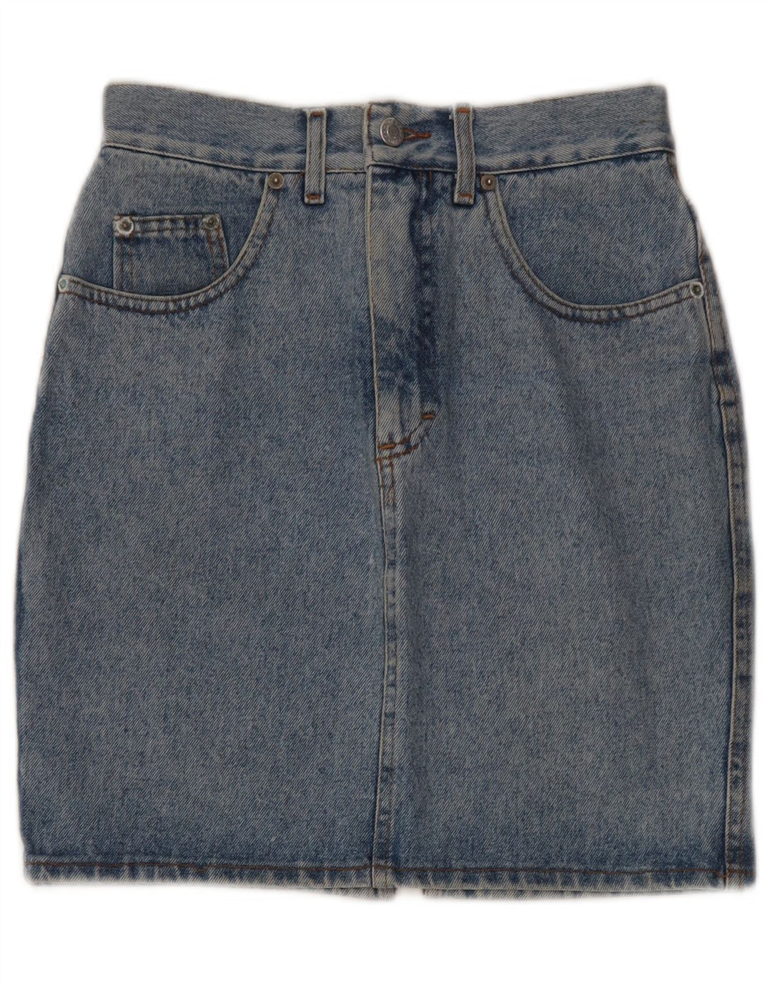 Saia jeans feminina CAMPUS IT 40 pequena W26 algodão azul