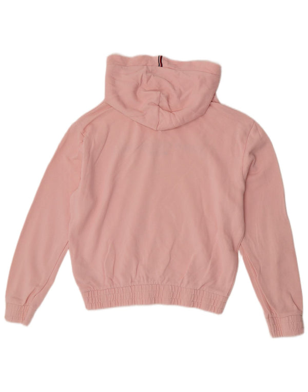 Suéter com capuz gráfico Tommy Hilfiger para meninas 13-14 anos algodão rosa
