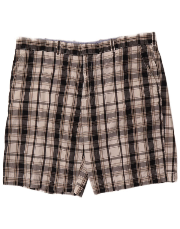 Tommy Hilfiger Mens Chino Shorts W38 XL Preto Xadrez Algodão