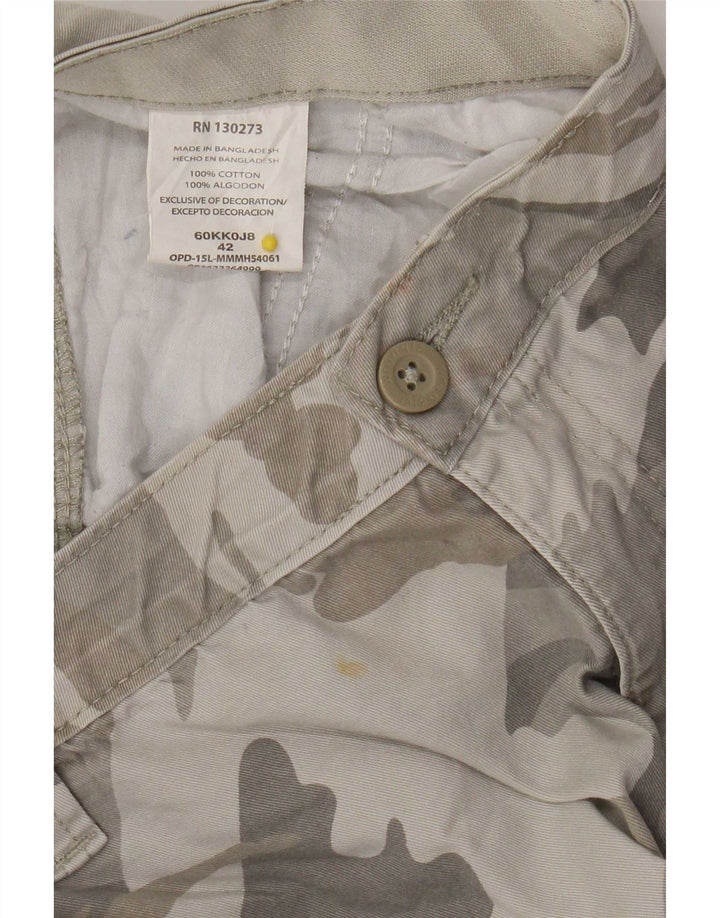 Shorts cargo masculino Wrangler W42 2XL algodão camuflado cinza