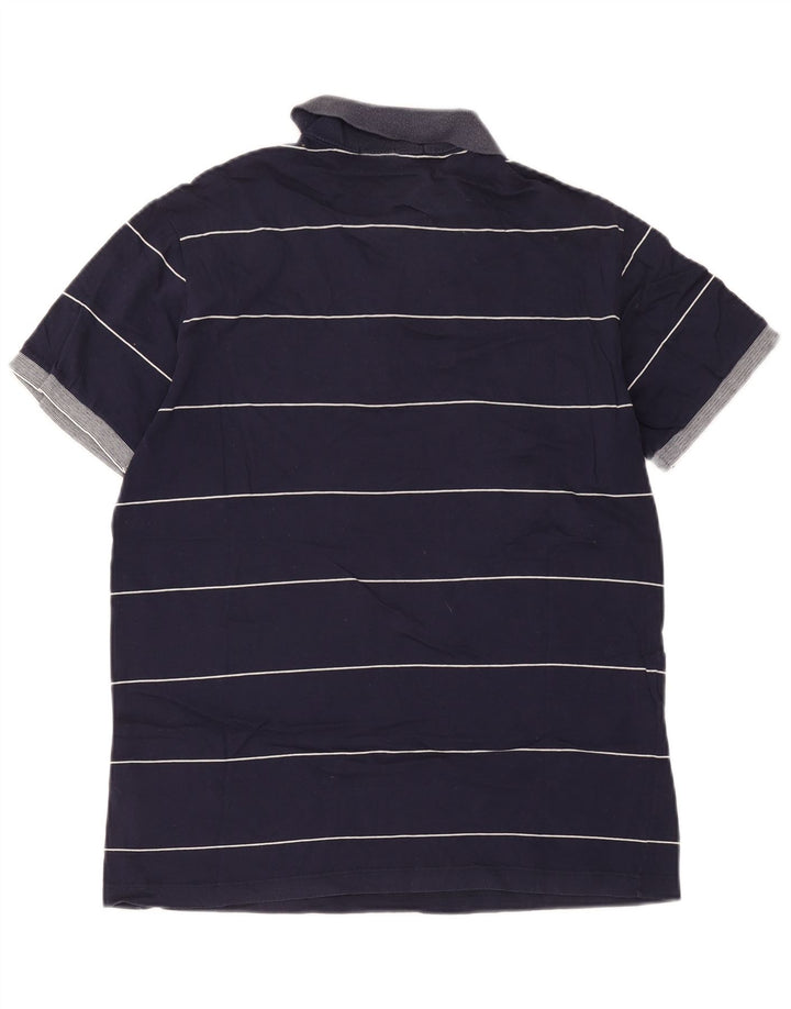 Camisa polo masculina Fred Perry grande algodão listrado azul marinho
