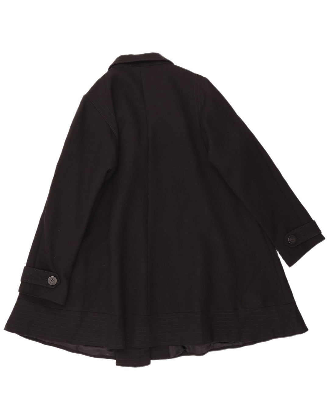 Sobretudo feminino Reiss Loose Fit UK 14 algodão preto médio