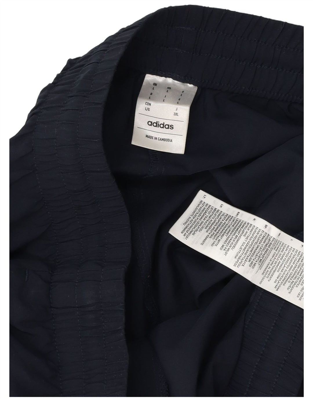 Calça de treino masculina Adidas grande poliéster azul marinho