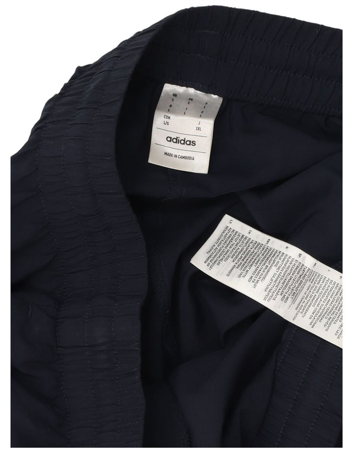 Calça de treino masculina Adidas grande poliéster azul marinho