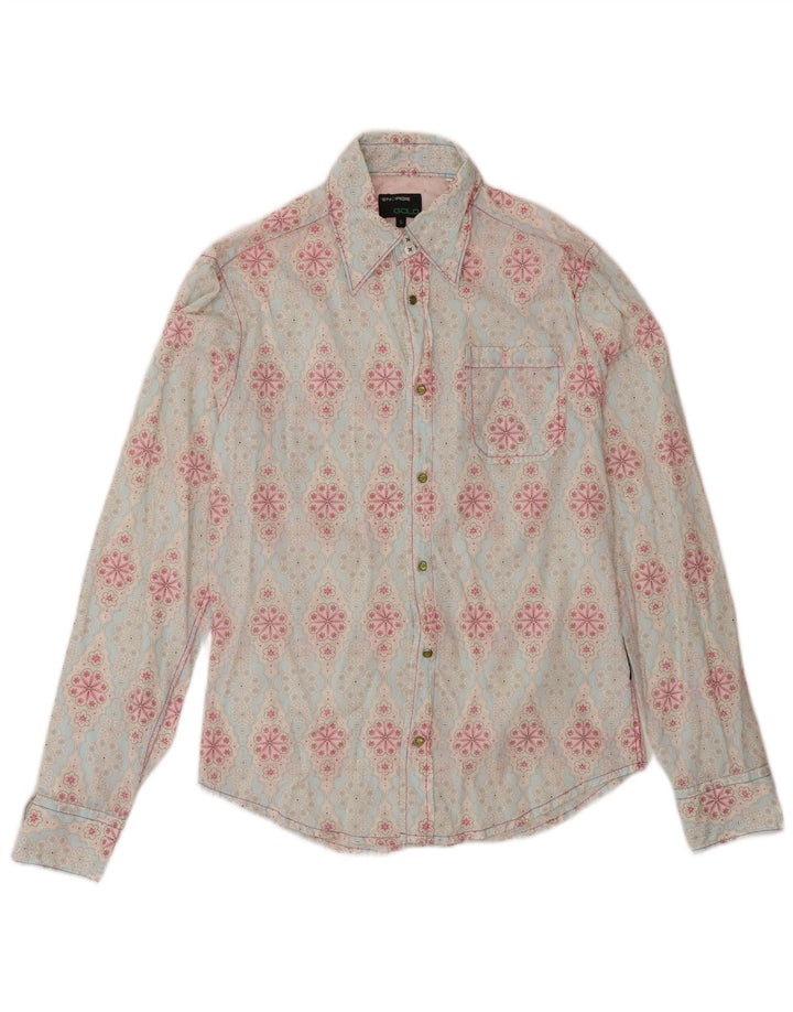 Camisa masculina Energie pequena azul floral