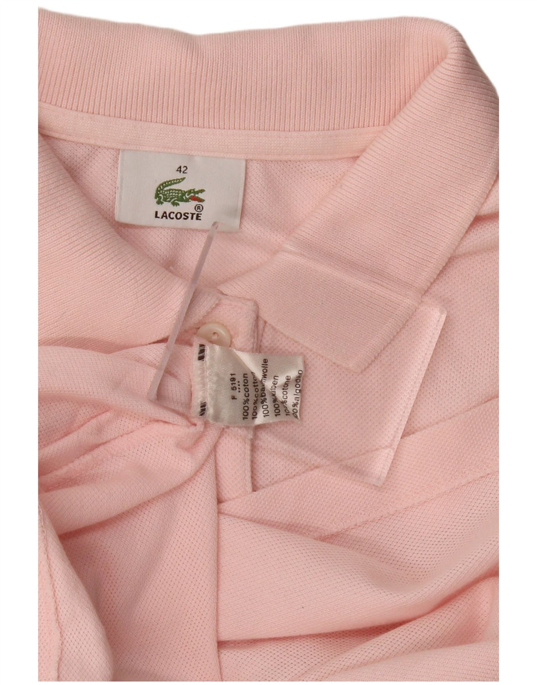 Camisa polo feminina sem mangas LACOSTE tamanho 42 grande algodão rosa
