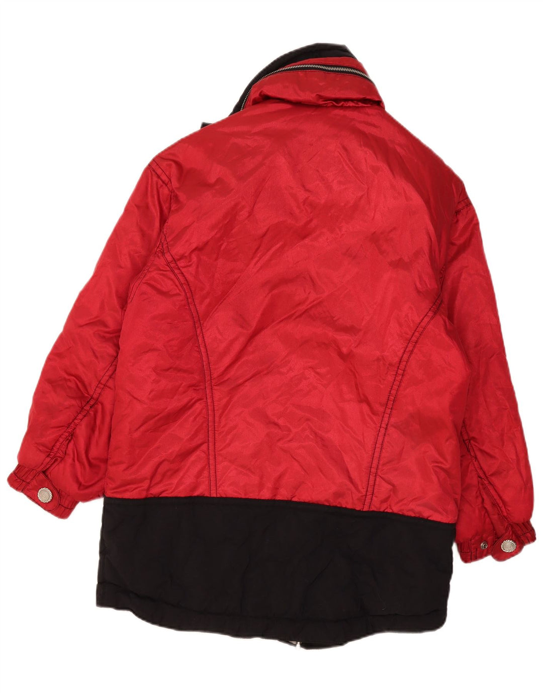 Jaqueta de esqui grande com capuz feminino C&A Rodeo Reino Unido 10 pequeno bloco colorido vermelho