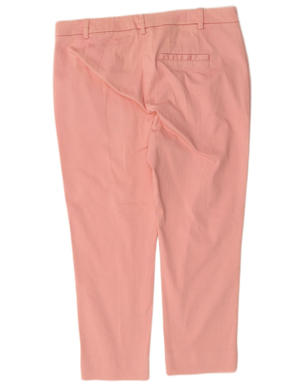 Calça capri feminina Marks & Spencer UK 14 grande W34 L23 algodão rosa