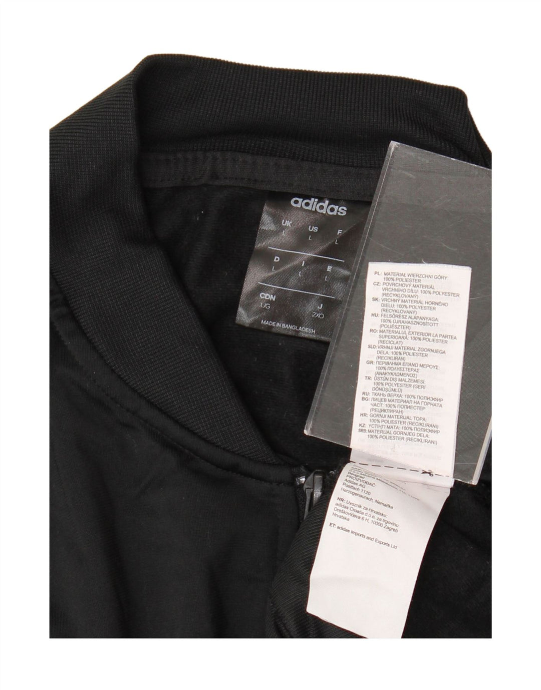 ADIDAS Mens Tracksuit Top Jacket Grande Poliéster Preto