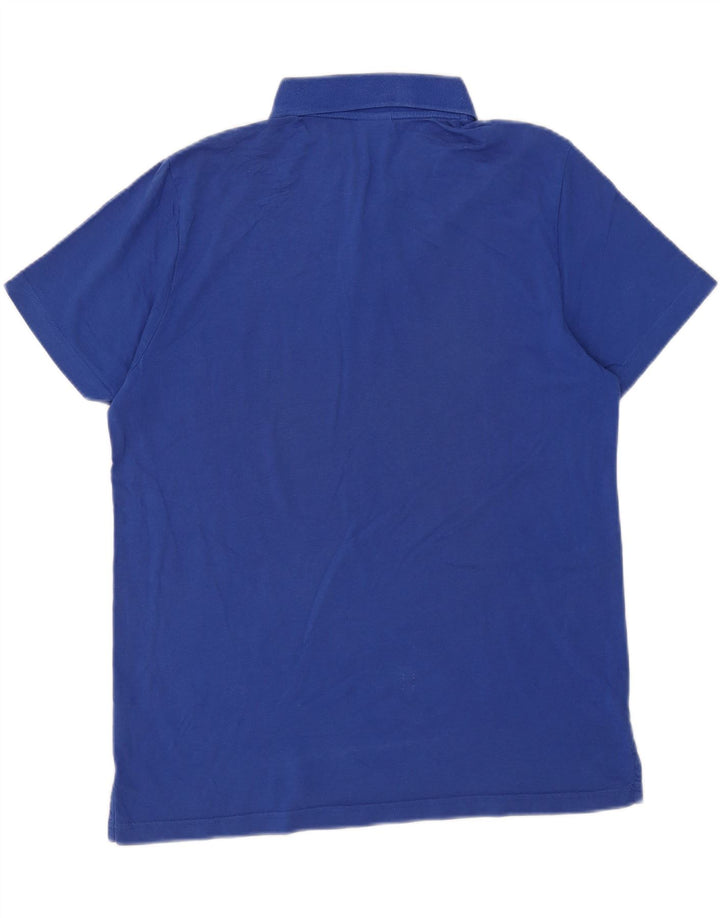 Camisa polo masculina Puma grande listrada azul de algodão