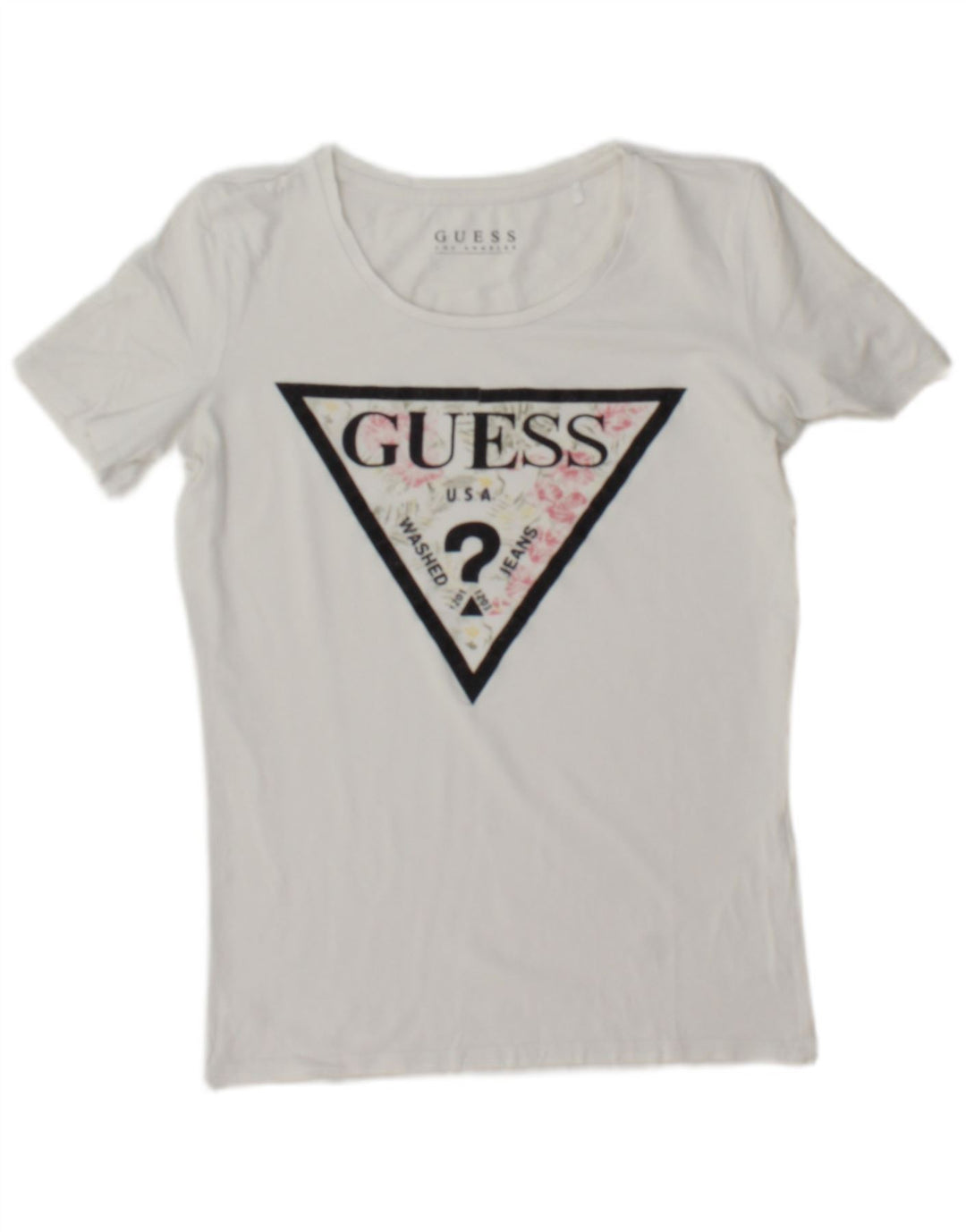 Camiseta feminina Guess com estampa gráfica UK 12 médio branco