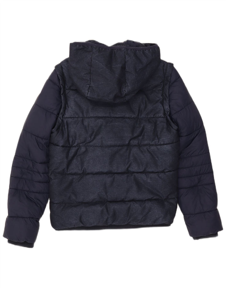 Jaqueta acolchoada com capuz masculina Guess UK 36 poliéster azul marinho pequeno