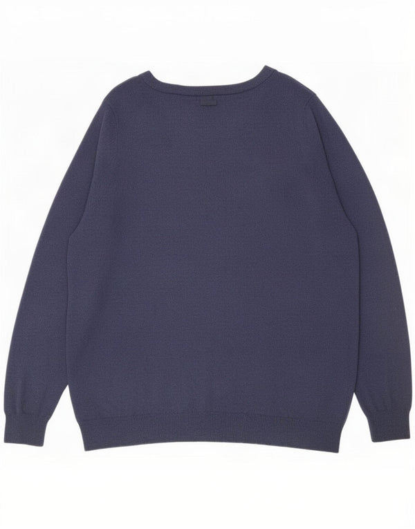 Suéter feminino Marks & Spencer com gola canoa e gola redonda Reino Unido 20 2XL azul marinho