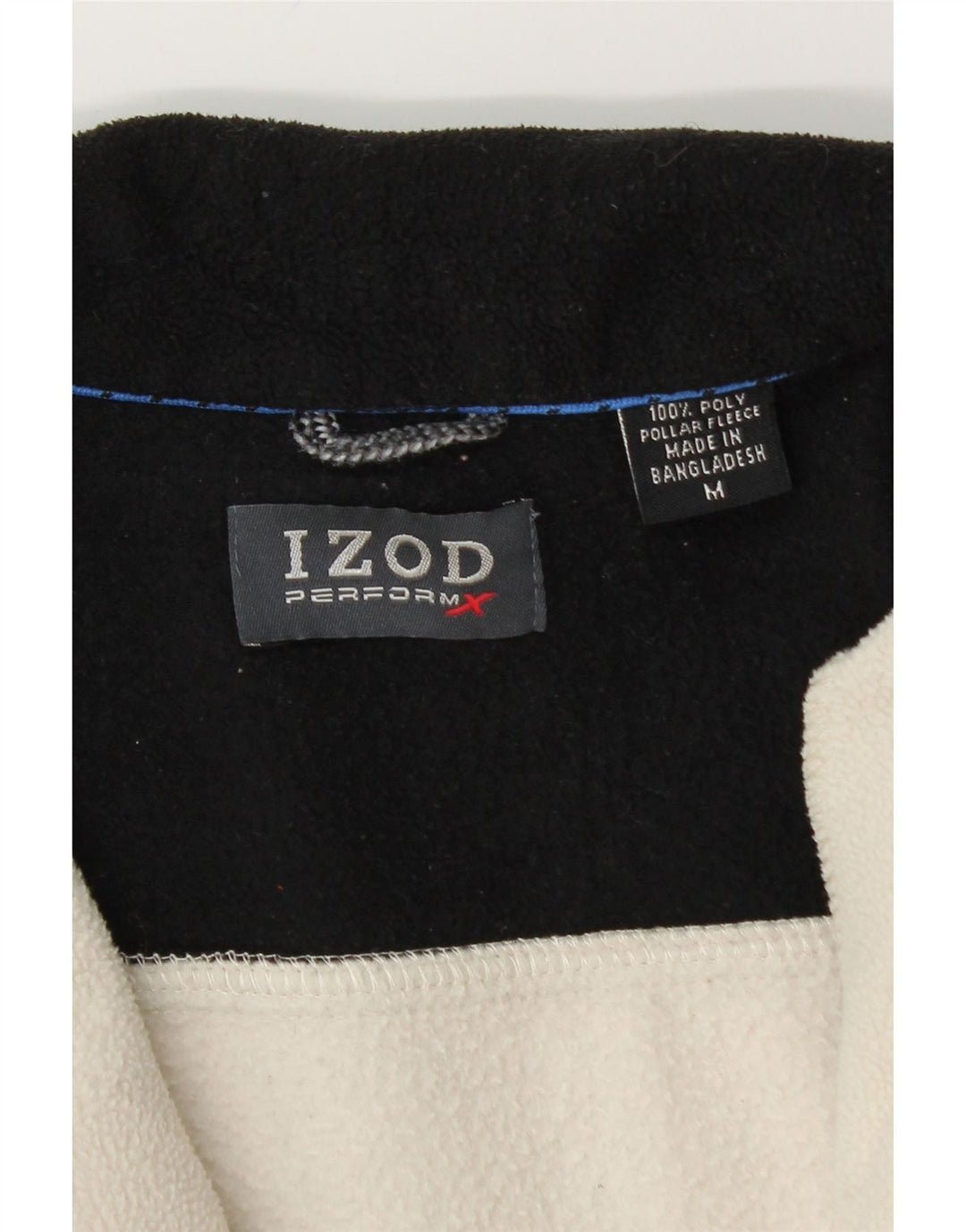 Jaqueta de lã masculina IZOD UK 38 poliéster colorblock branco médio