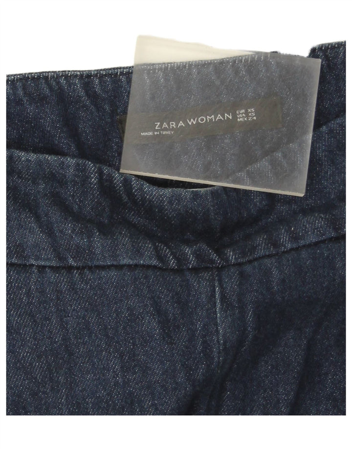 Calça jeans feminina Zara Bootcut XS W24 L26 azul marinho