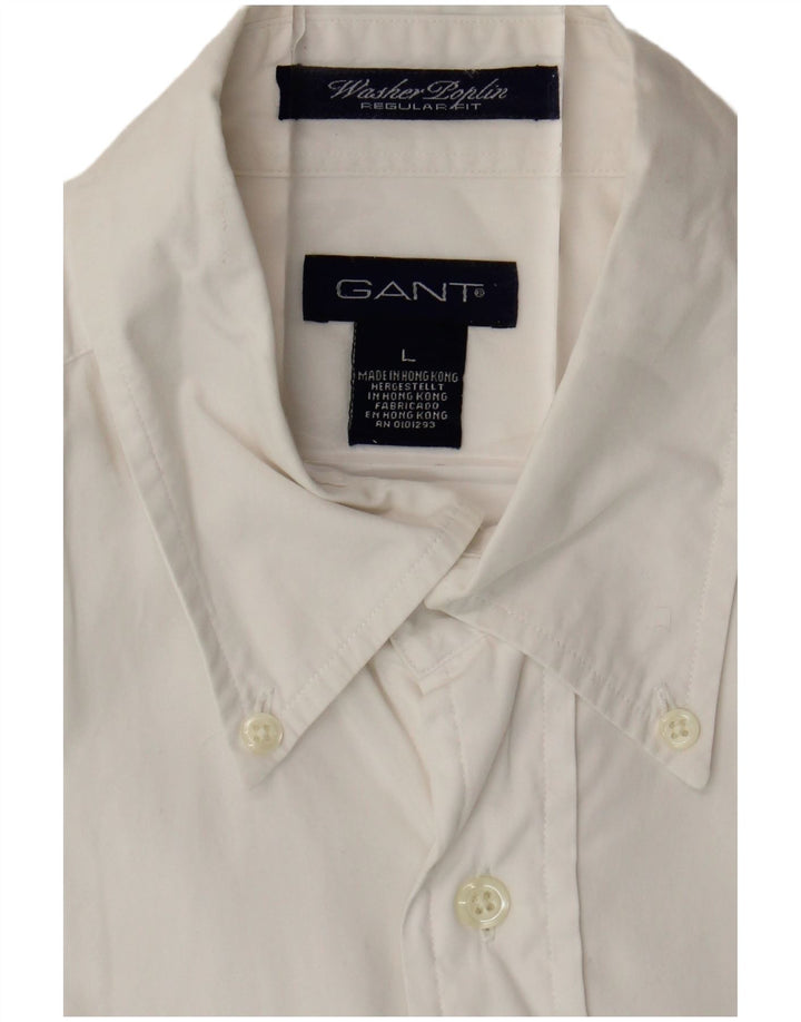 Camisa masculina Gant manga curta regular fit grande algodão branco