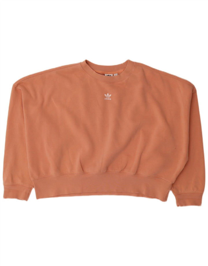 Adidas feminino oversized moletom jumper reino unido 16 grande laranja algodão