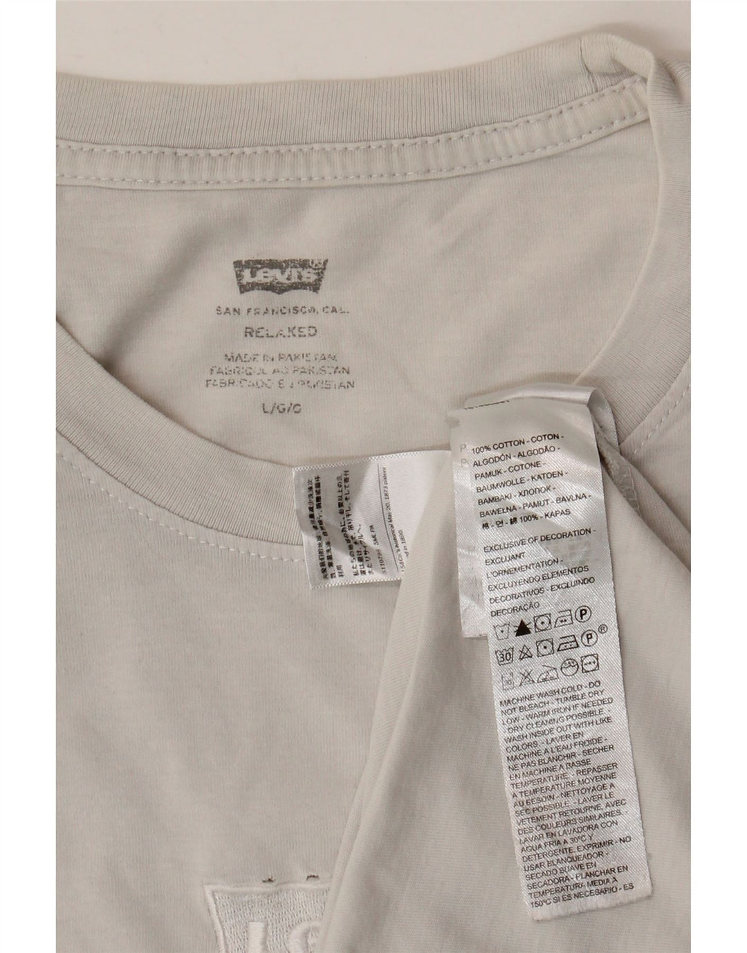 Camiseta masculina Levi's Relaxed Fit Top grande de algodão branco