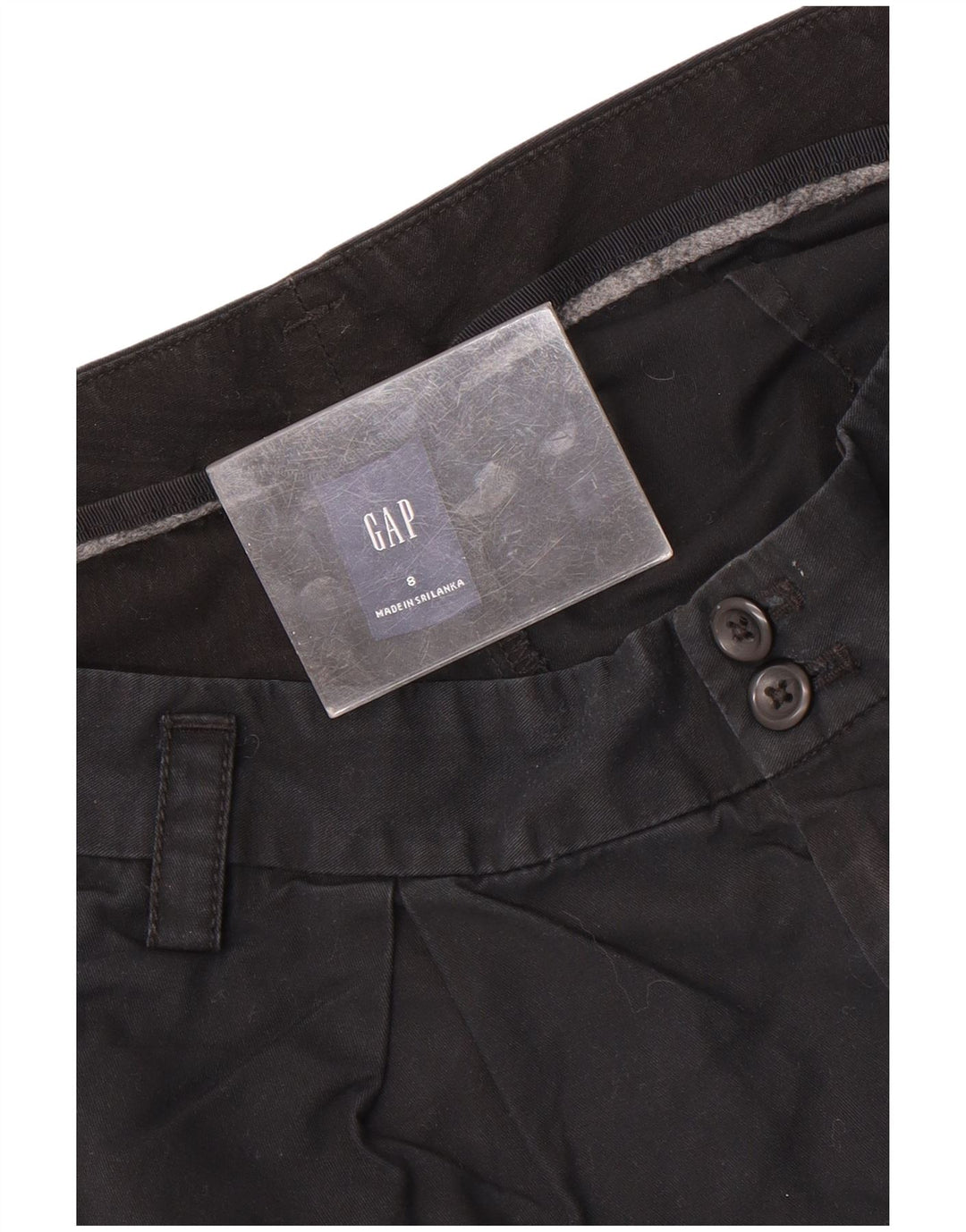 Shorts Chino Feminino Gap UK 12 Médio W32 Algodão Preto