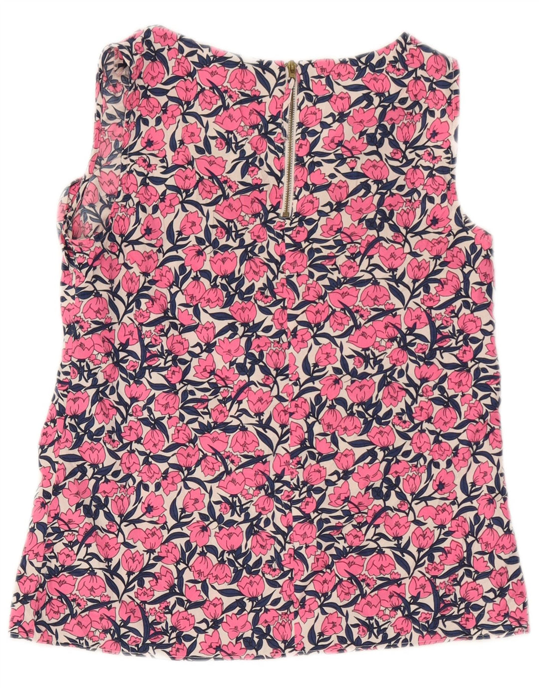 Blusa feminina Oasis UK 10 pequena rosa floral poliéster