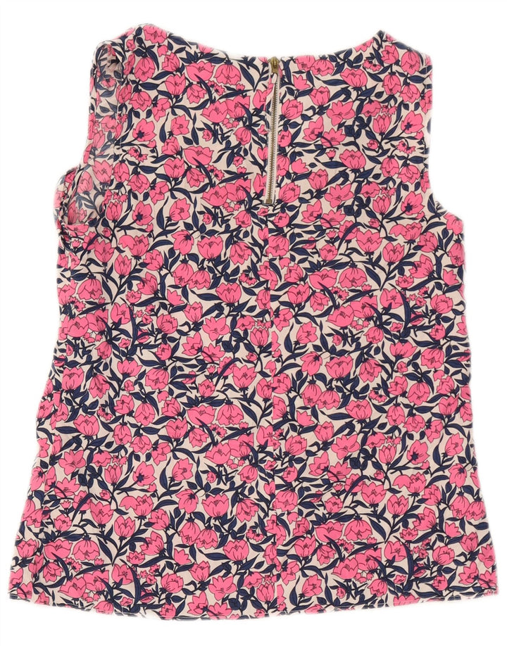 Blusa feminina Oasis UK 10 pequena rosa floral poliéster
