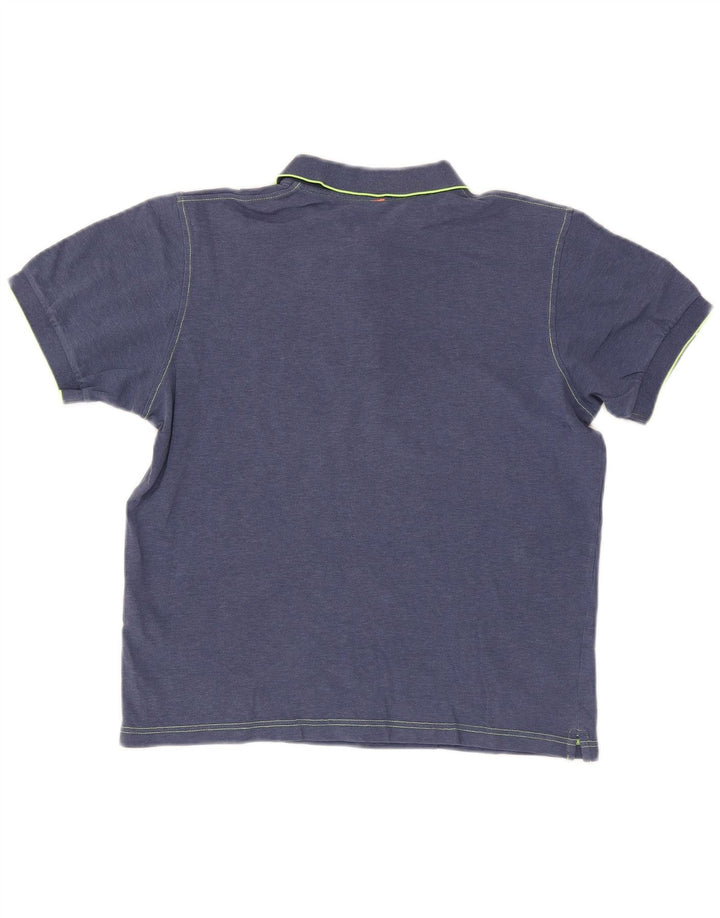 Camisa polo masculina Sun68 de algodão azul marinho médio