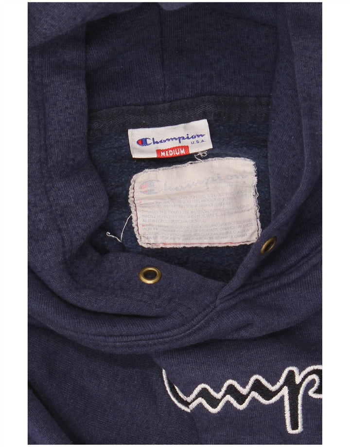 CHAMPION Suéter feminino com capuz grande e gráfico UK 14 Médio Azul Marinho