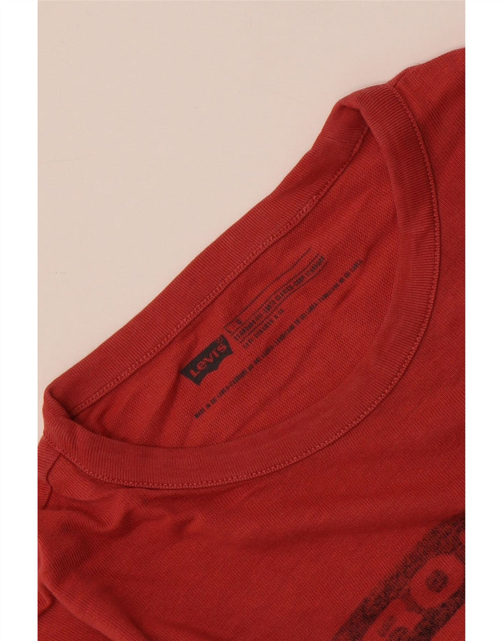 Camiseta masculina LEVI'S Standard Fit gráfica top grande vermelho