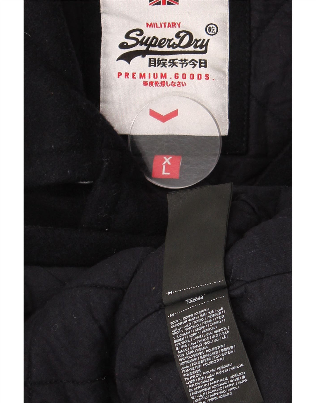 Casaco feminino Superdry Pea Coat UK 18 XL lã azul marinho