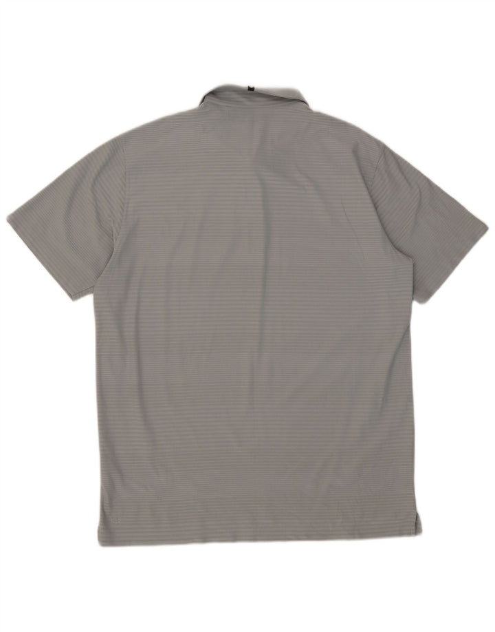 Camisa polo masculina Puma XL cinza risca de giz poliéster