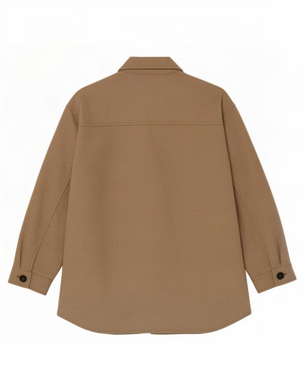 Zara Womens Shacket Oversized Jacket UK 10 Pequeno Poliéster Marrom