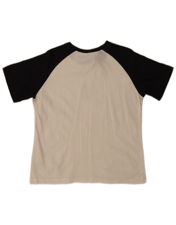 Camiseta Nike feminina gráfica Top UK 16/18 XL branco colorblock algodão