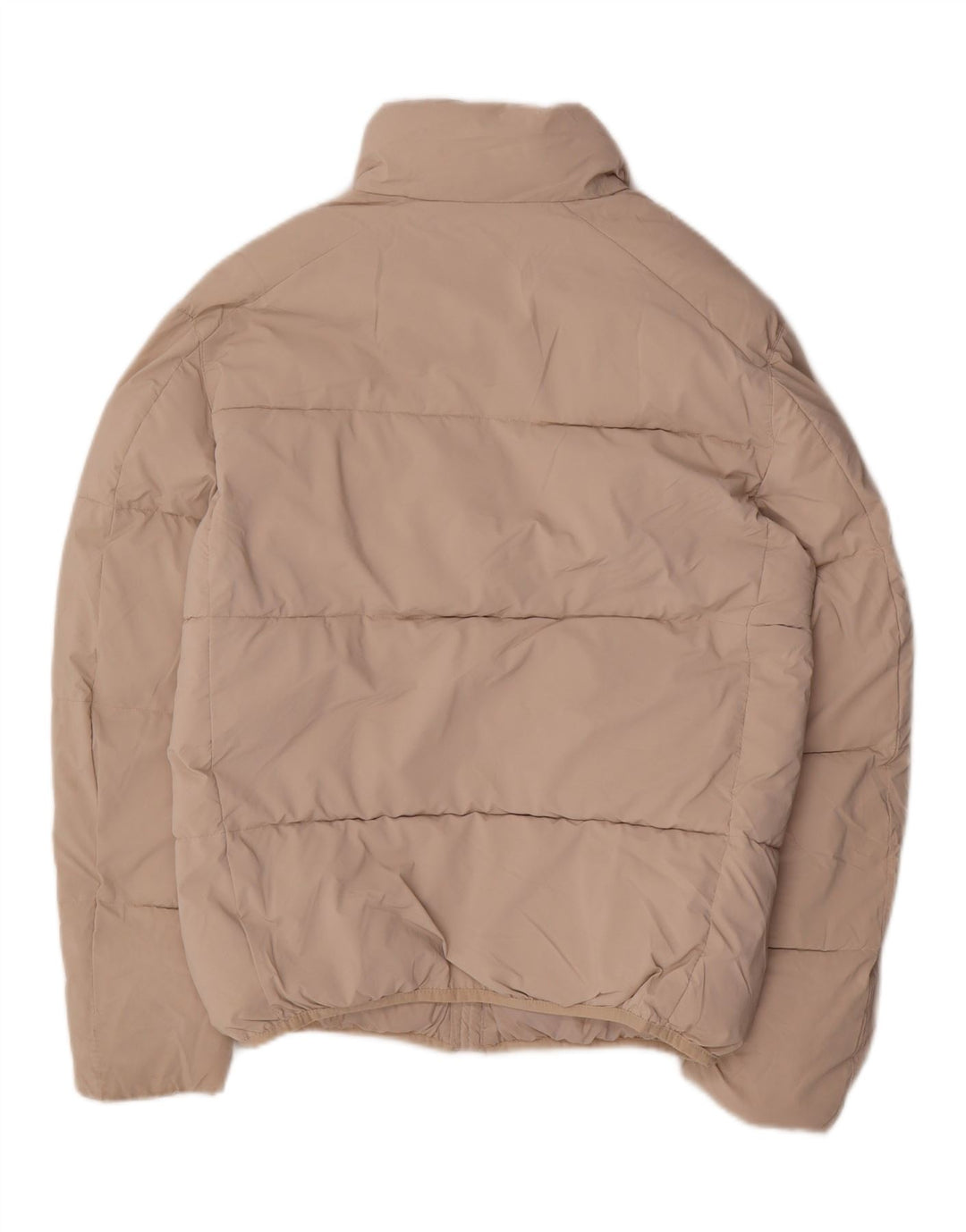 Jaqueta acolchoada grande Zara feminina UK 10 pequena bege nylon