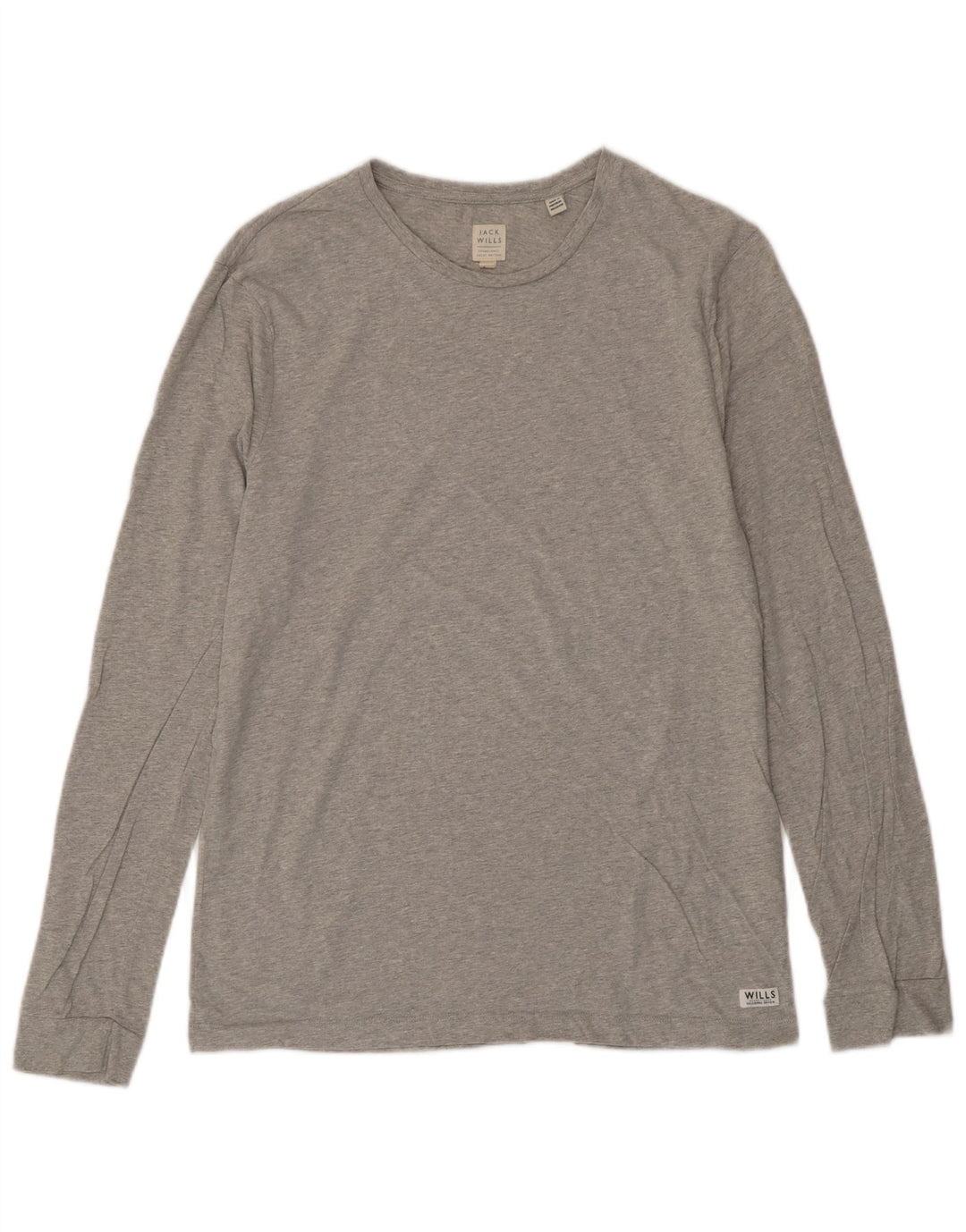 JACK WILLS Top masculino de manga comprida de algodão cinza médio