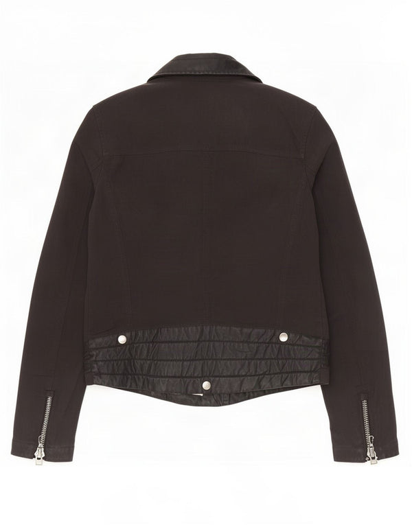 Colmar Womens Biker Jacket IT 42 Pequeno Preto Nylon