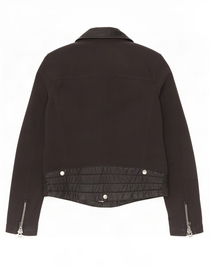 Colmar Womens Biker Jacket IT 42 Pequeno Preto Nylon