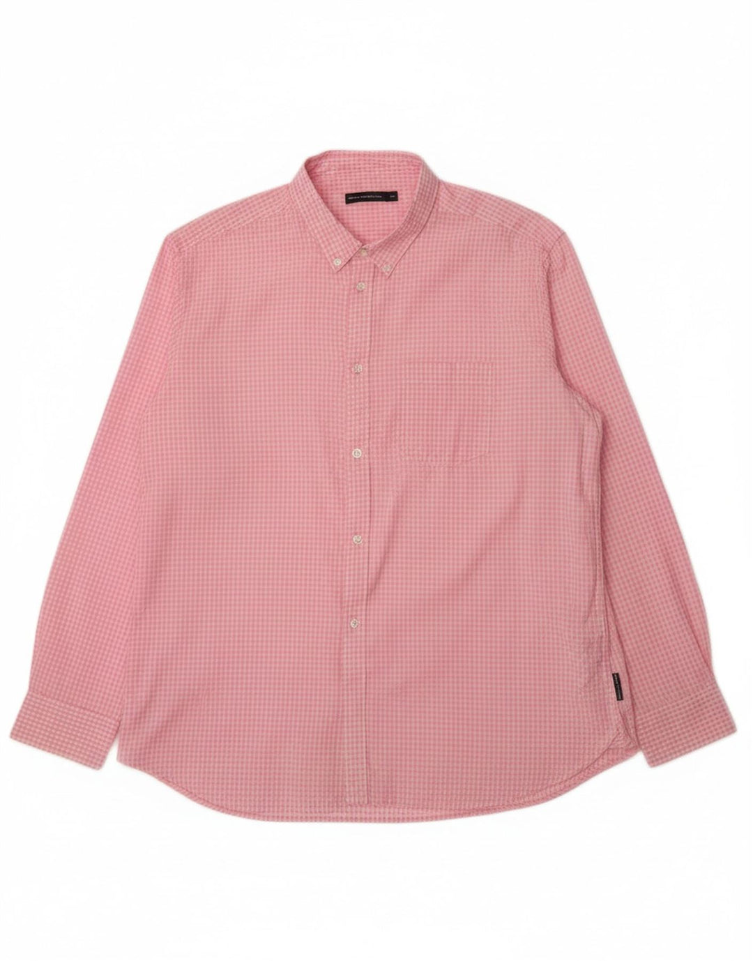 Camisa masculina FRENCH CONNECTION 2XL algodão guingão rosa