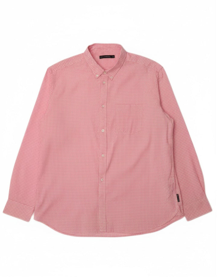 Camisa masculina FRENCH CONNECTION 2XL algodão guingão rosa