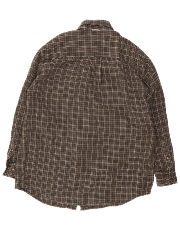 Camisa masculina de flanela Timberland XS cáqui xadrez algodão