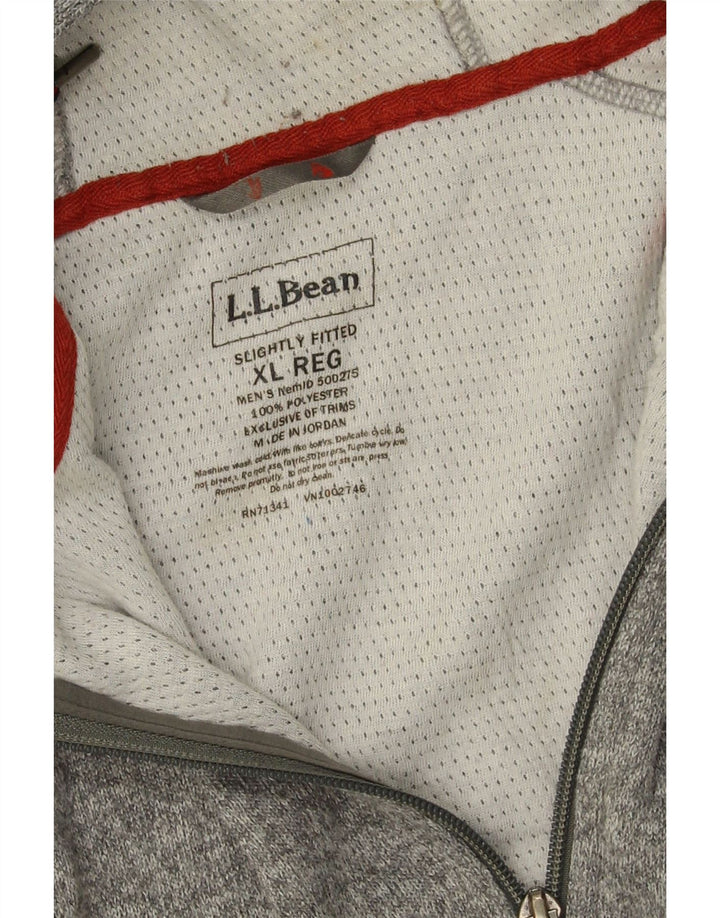 L.L.Bean Suéter masculino com capuz e zíper XL poliéster cinza