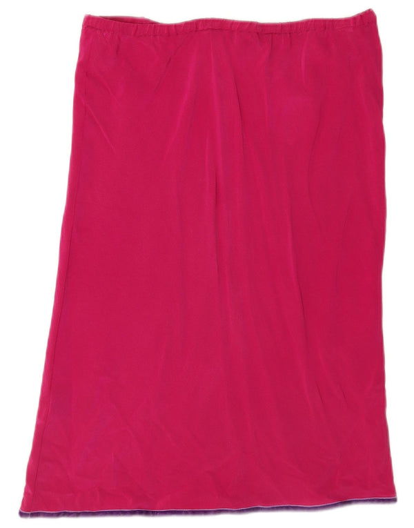 Saia reta feminina Boden Reino Unido 10 pequena W32 seda rosa