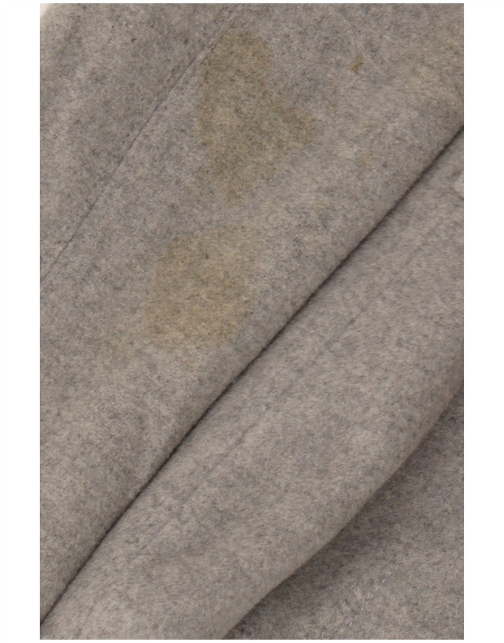 Casaco feminino com capuz Zara UK 10 lã cinza pequena